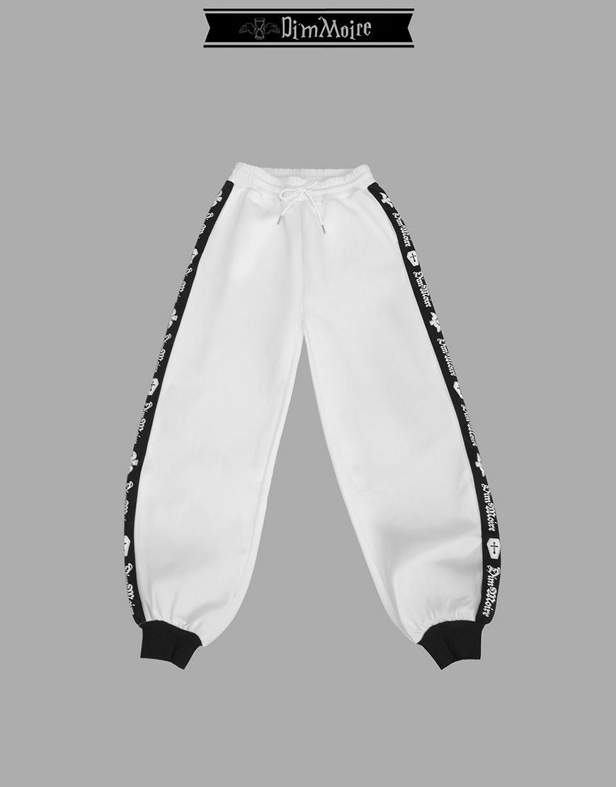 DimMoire【ディムモアール】ロゴプリントジャージパンツ/White
