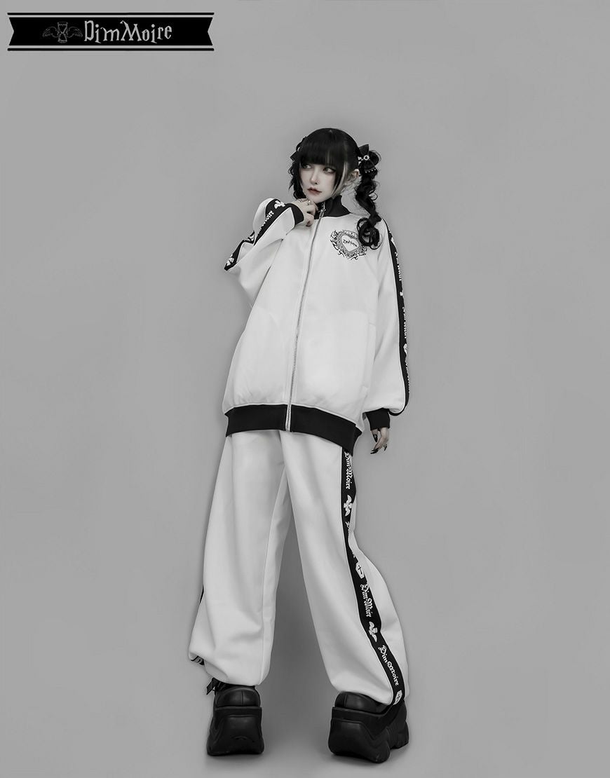 DimMoire【ディムモアール】ロゴプリントジャージパンツ/White