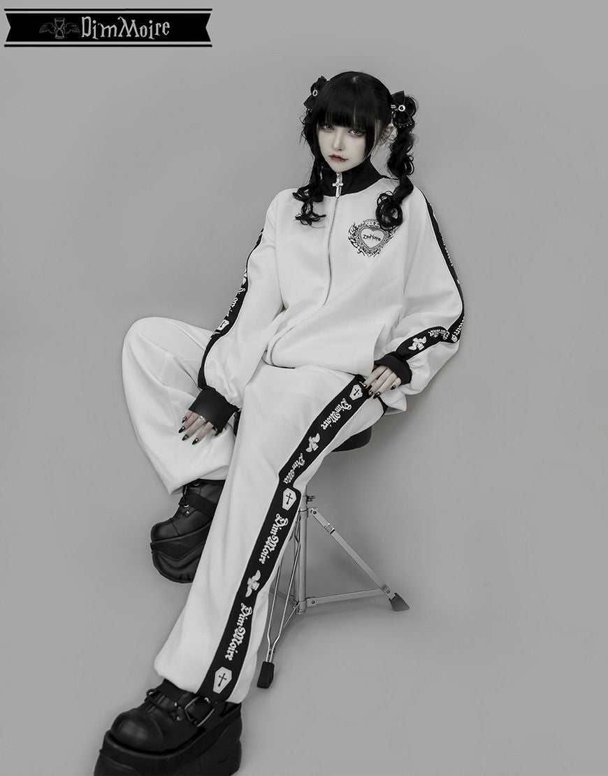 DimMoire【ディムモアール】ロゴプリントジャージパンツ/White