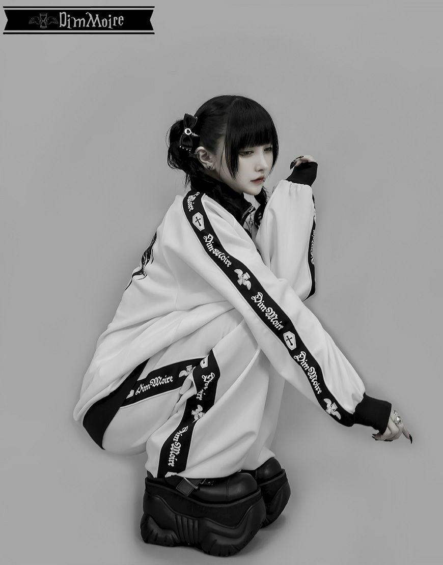 DimMoire【ディムモアール】ロゴプリントジャージパンツ/White