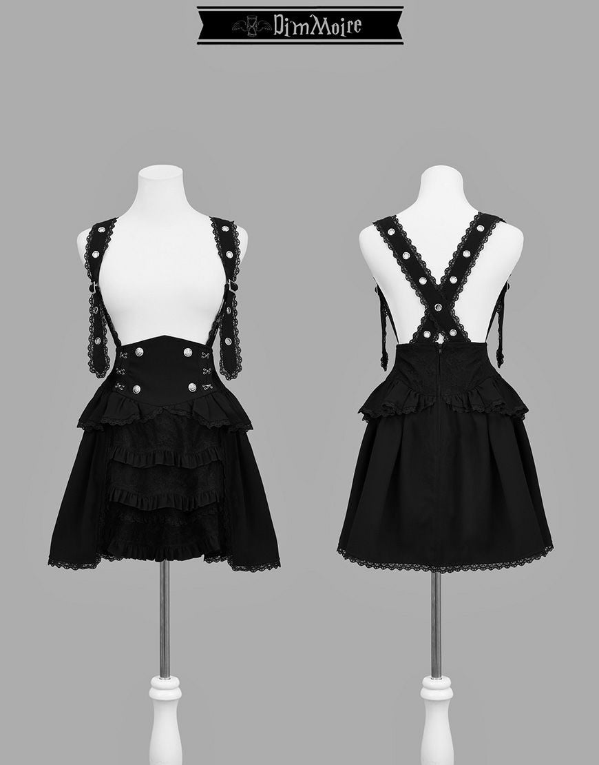 ディムモアール dimmoire 夢纏うサスペンダースカート DimMoire【ディムモアール】夢纏うサスペンダースカート/Black