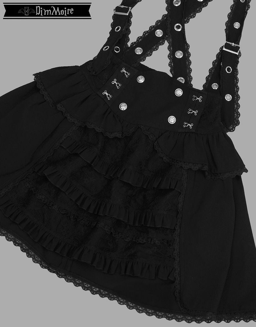 DimMoire【ディムモアール】夢纏うサスペンダースカート/Black