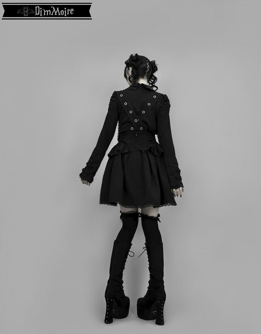 DimMoire【ディムモアール】夢纏うサスペンダースカート/Black