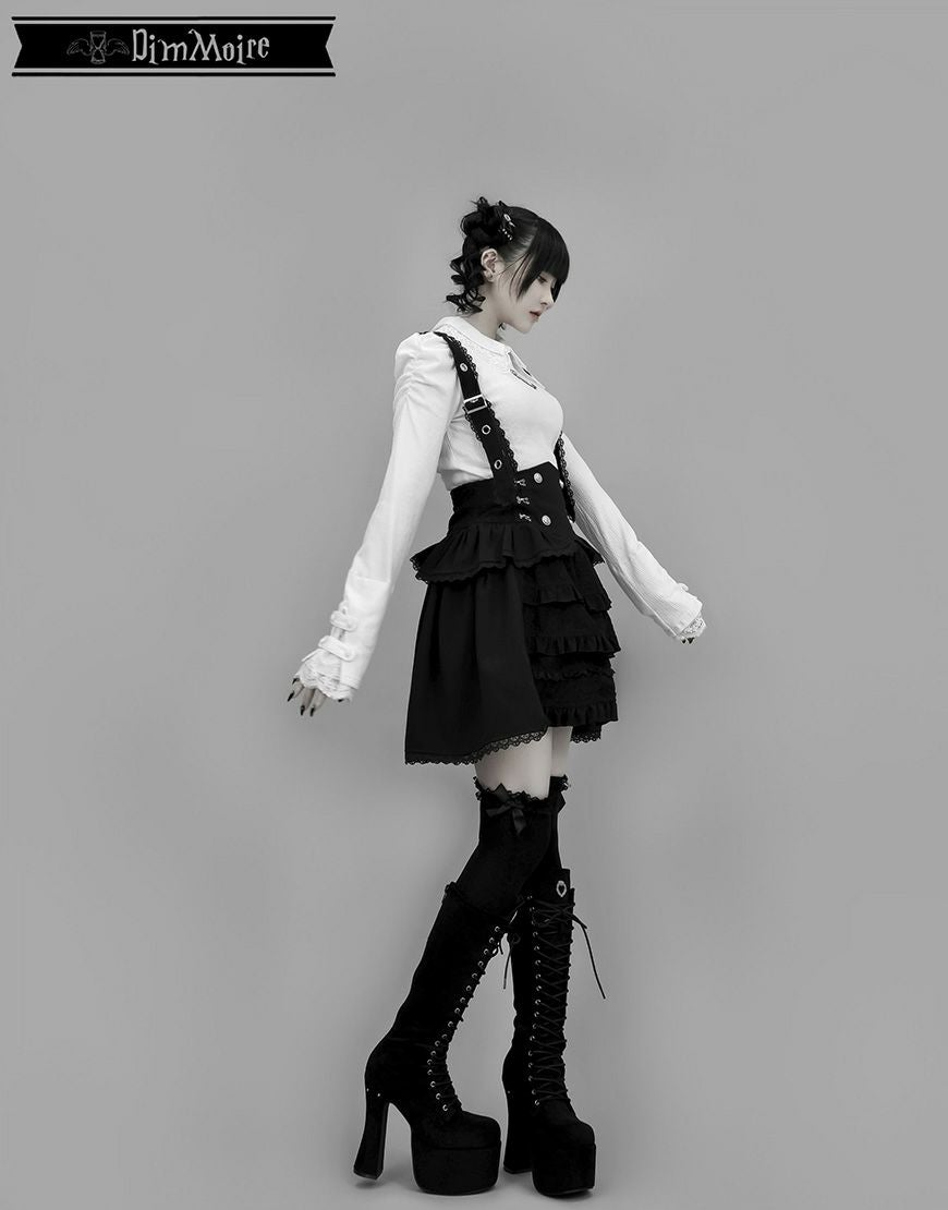 DimMoire【ディムモアール】夢纏うサスペンダースカート/Black