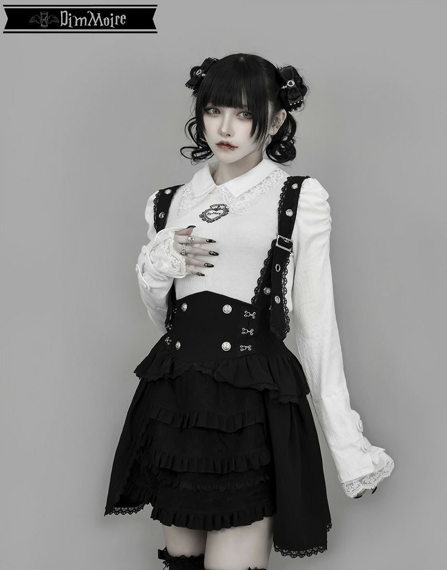 DimMoire【ディムモアール】夢纏うサスペンダースカート/Black