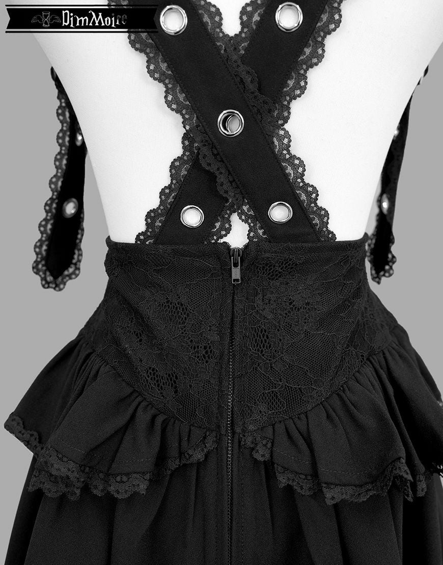 DimMoire【ディムモアール】夢纏うサスペンダースカート/Black