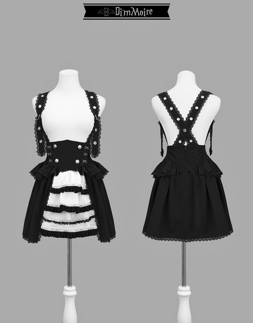 DimMoire【ディムモアール】夢纏うサスペンダースカート/Black