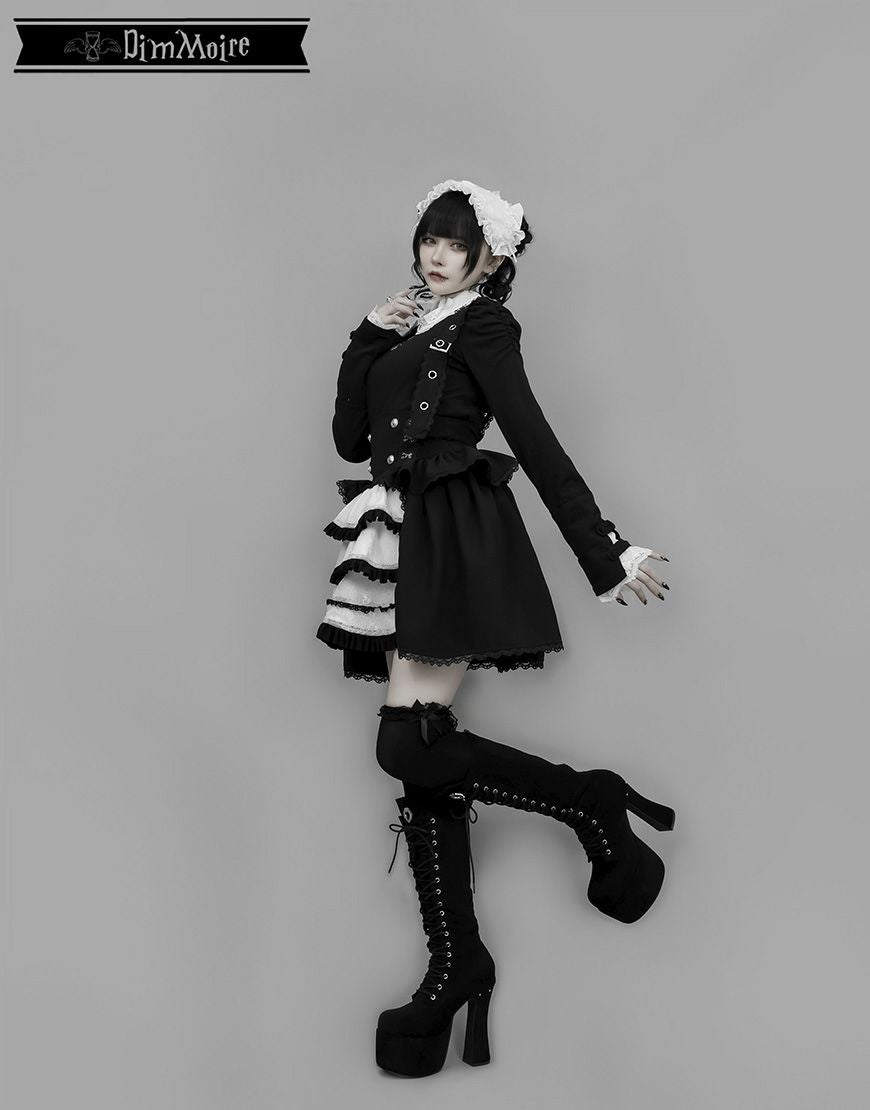 DimMoire【ディムモアール】夢纏うサスペンダースカート/Black