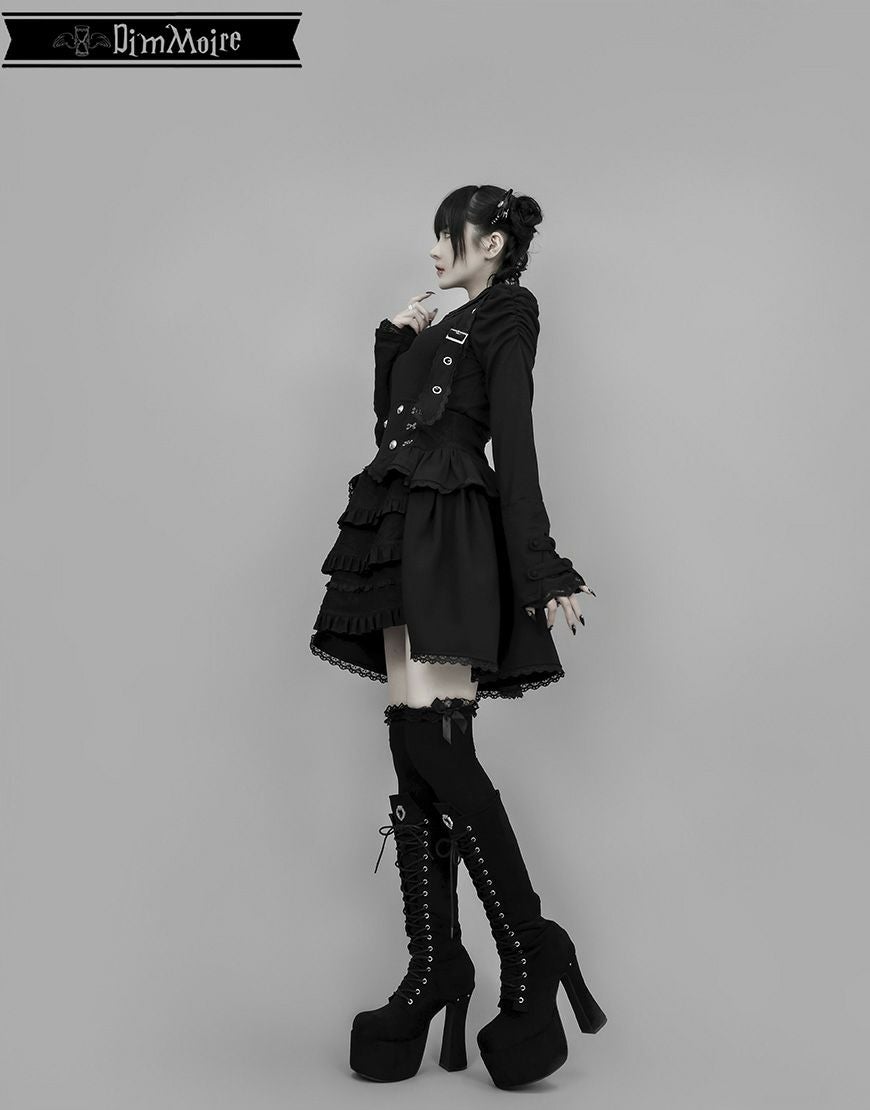 DimMoire【ディムモアール】おすましレース襟トップス/Black