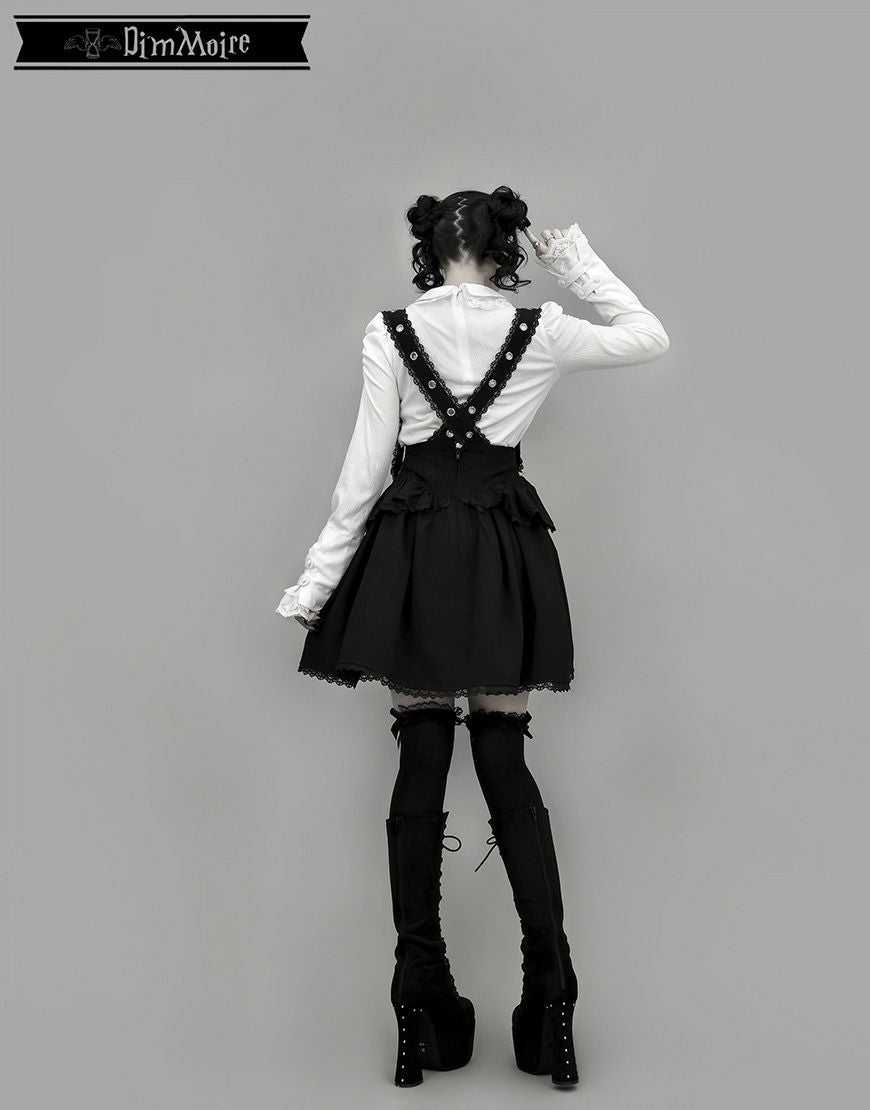 DimMoire正規品 Lサイズ おすましレース襟トップス 黒白 DimMoire【ディムモアール】おすましレース襟トップス/White