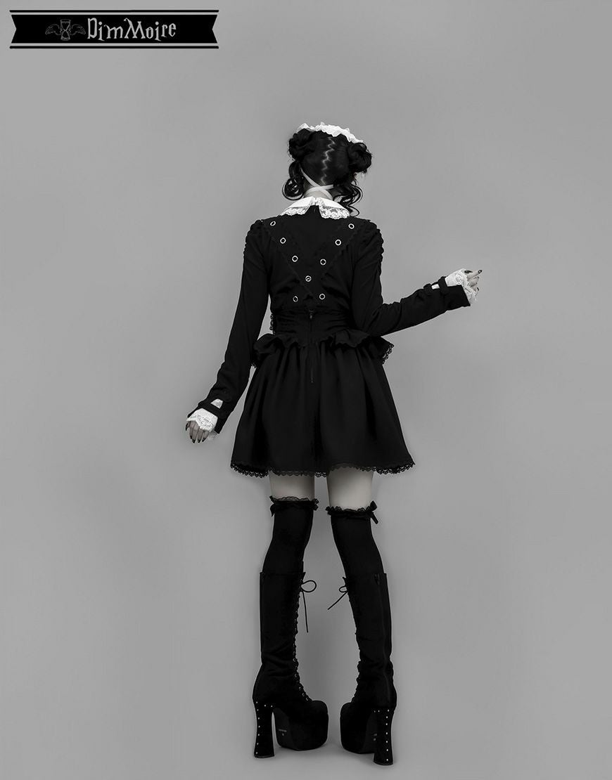 DimMoire【ディムモアール】おすましレース襟トップス/Black×White