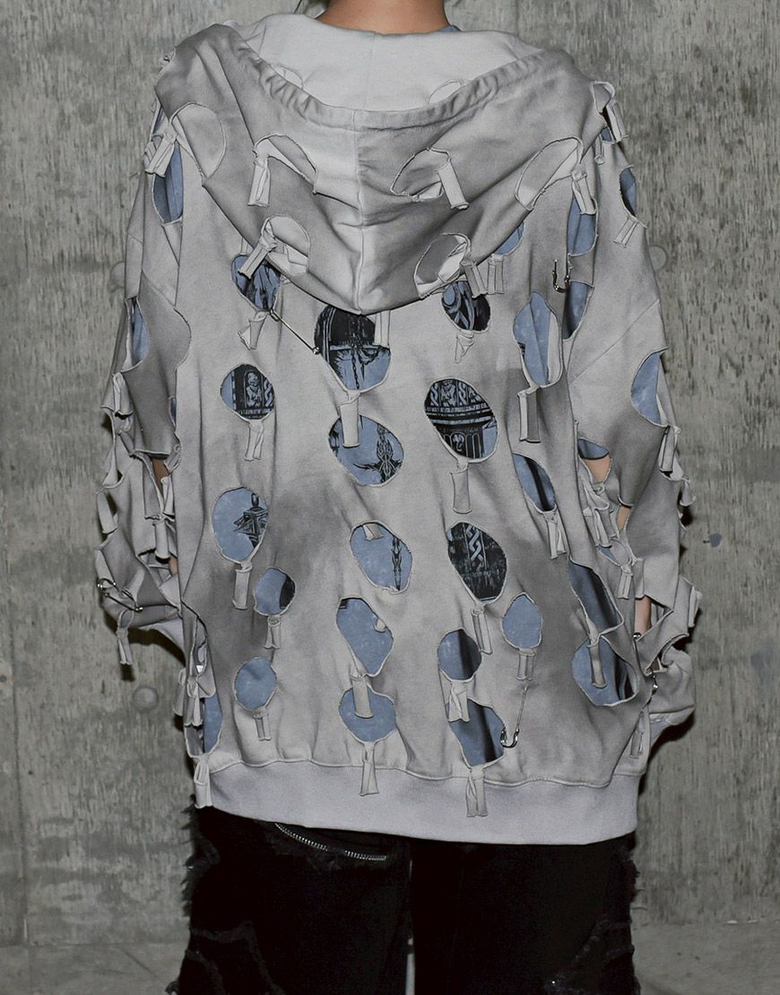 REFLEM【レフレム】ダメージ加工ジップアップパーカー/全2色