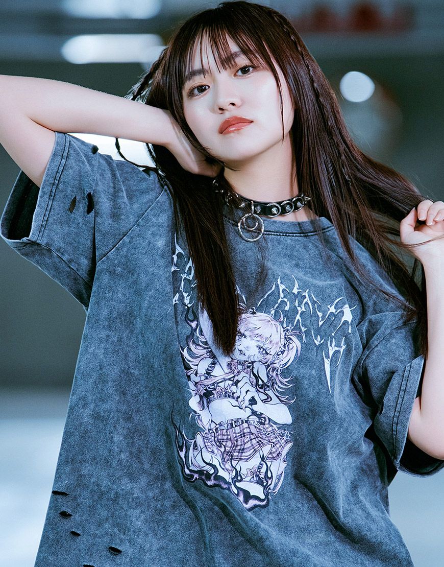 【美品！】SACRA Tokyo ストライプフリル半袖トップス ファースリーブラインストーンロゴトップス ｜ LIZ LISA（リズリサ