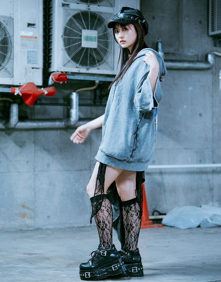 TRAVAS TOKYO【トラバストーキョー】クマ耳半袖ジップアップパーカー/全3色