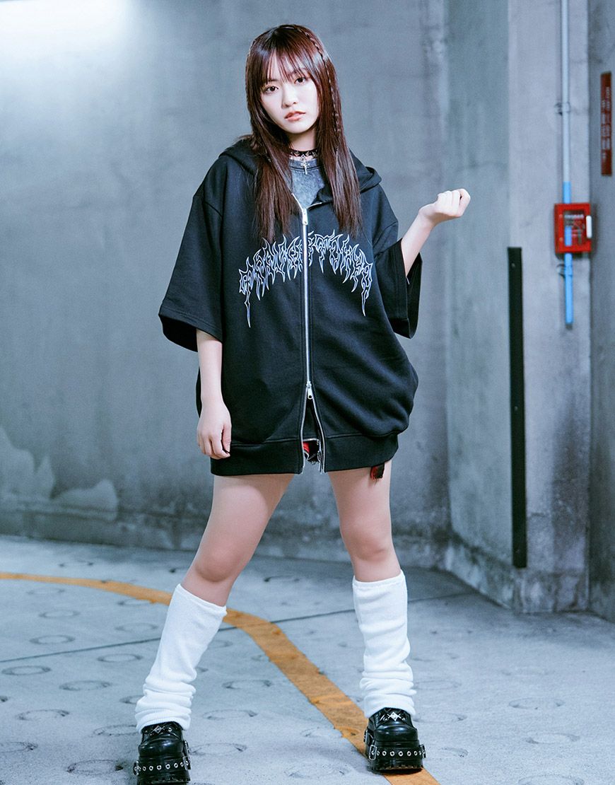 TRAVAS TOKYO【トラバストーキョー】クマ耳半袖ジップアップパーカー/全3色