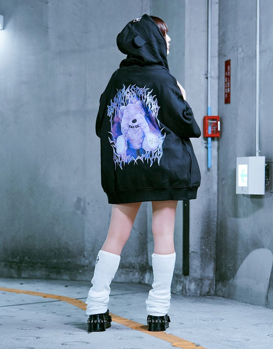 TRAVAS TOKYO【トラバストーキョー】クマ耳半袖ジップアップパーカー/全3色