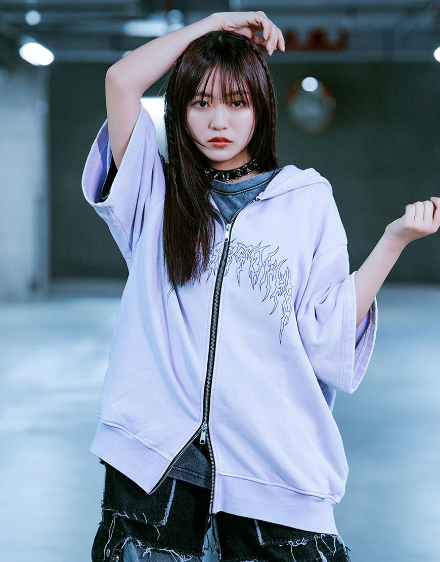 TRAVAS TOKYO【トラバストーキョー】クマ耳半袖ジップアップパーカー/全3色