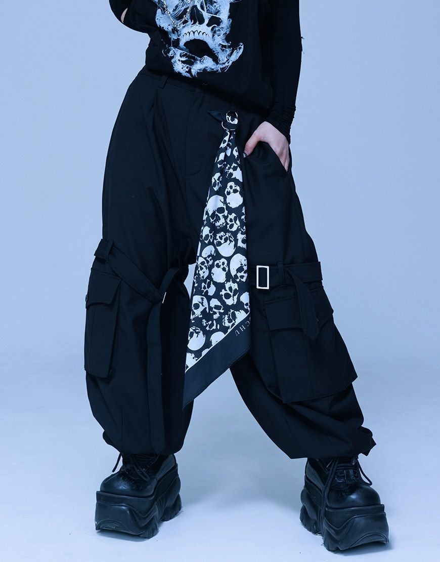 Gamchu【ガムチュ】廃YESど度 パッチワーク加工フレアデニムパンツ/全2色