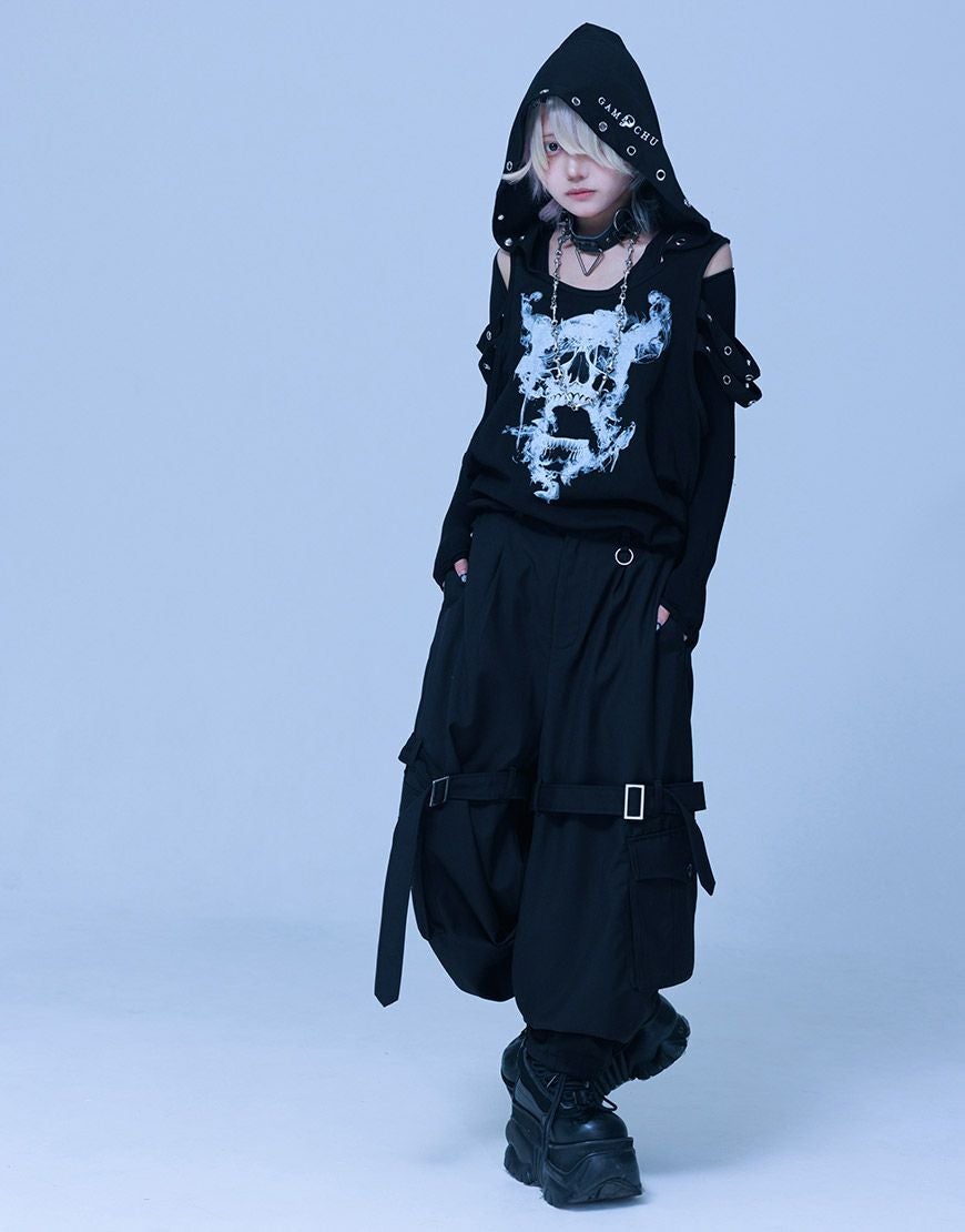 Gamchu ガムチュDoubleKneeBeltPants ブラック 在庫切れ Gamchu【ガムチュ】『Beveluppa/ベベルッパ』Double Knee Belt Pants/全2色