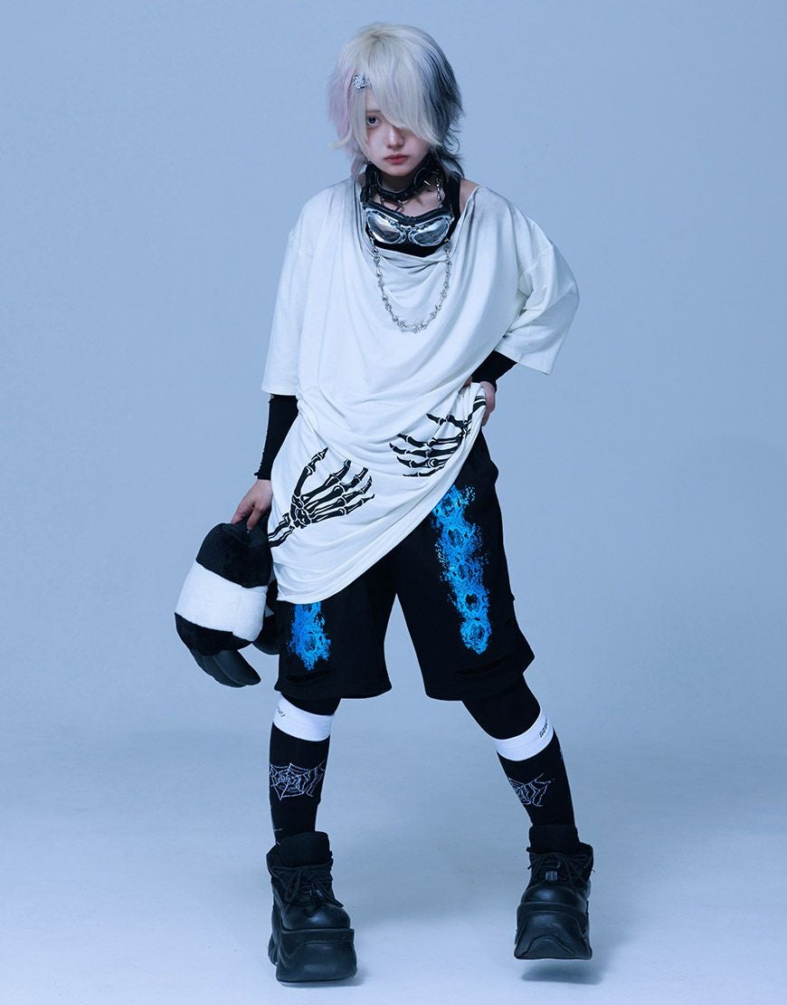 タグ付き未使用 ガムチュ ボクの骨は疲労困憊ですレントゲンボンタンパンツ 黒 Gamchu【ガムチュ】ボクは骨になるまでゆるりと生きるつもりです手骨