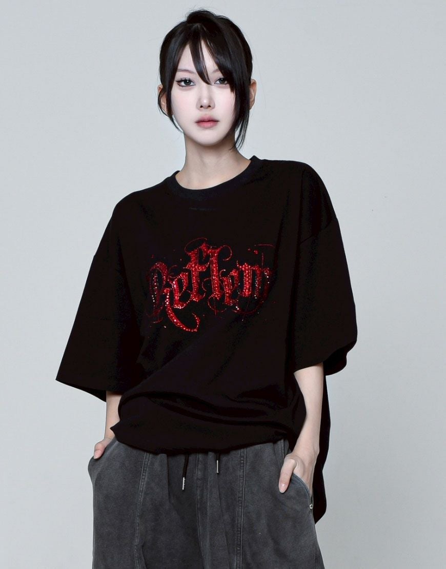 REFLEM レフレム ラインストーン フレイム ファイヤー Tシャツ REFLEM（レフレム）の「『REFLEM/レフレム』ファイヤーパターンTシャツ