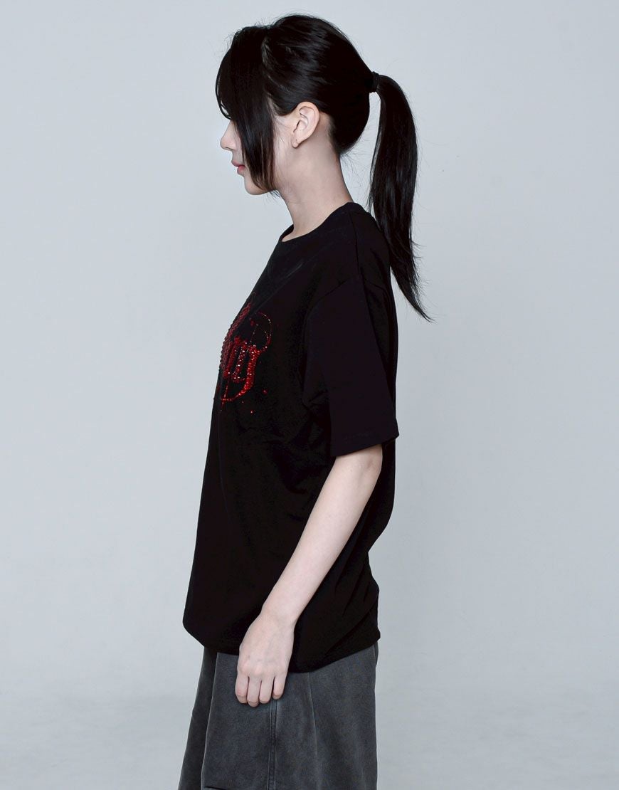 REFLEM【レフレム】ラインストーンロゴ半袖Tシャツ/全3色