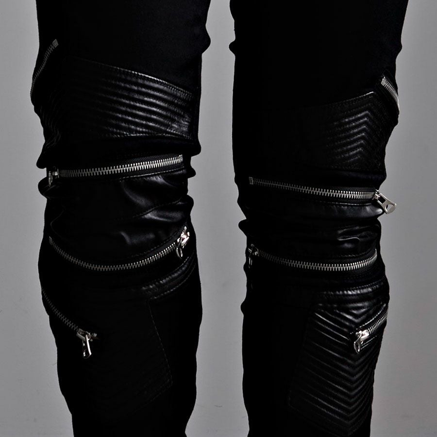 CIVARIZE【シヴァーライズ】PUレザー切り替えバイカーZIPストレッチ