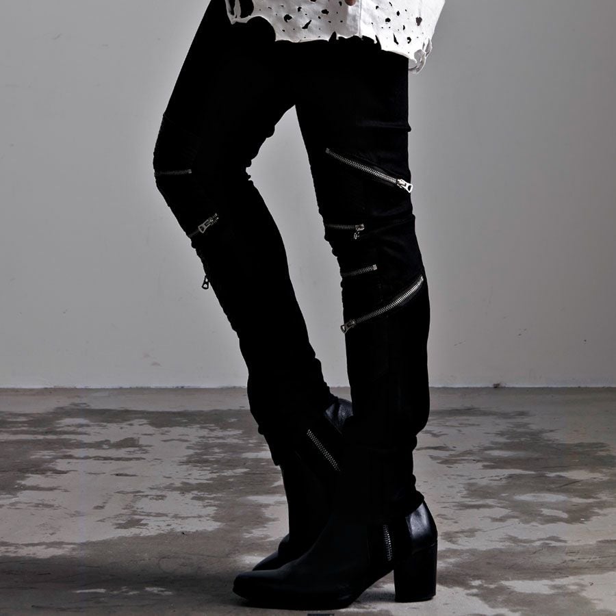 CIVARIZE【シヴァーライズ】PUレザー切り替えバイカーZIPストレッチ