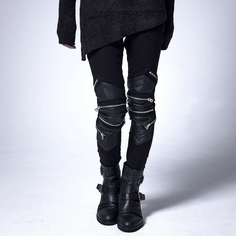 CIVARIZE【シヴァーライズ】PUレザー切り替えバイカーZIPストレッチ
