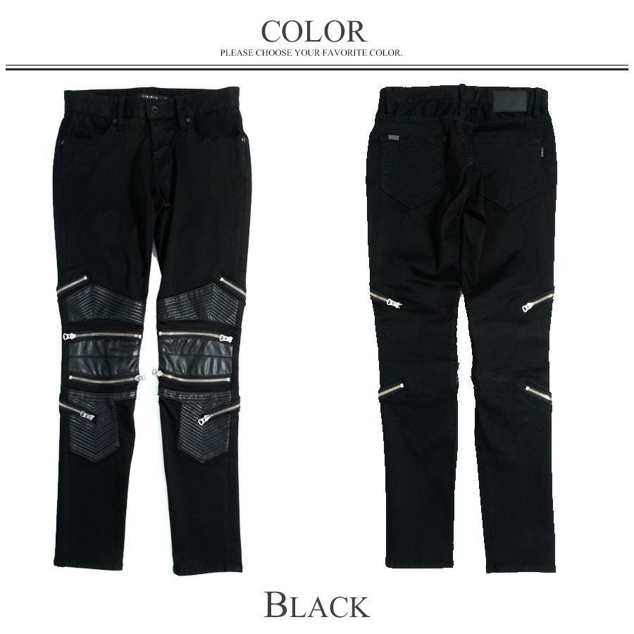 CIVARIZE【シヴァーライズ】PUレザー切り替えバイカーZIPストレッチ