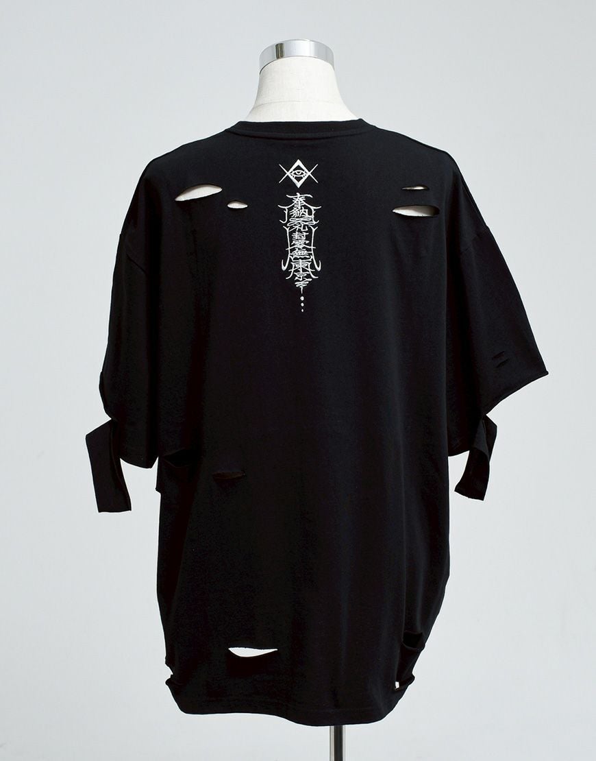 REFLEM【レフレム】ドラゴン刺繍ダメージ半袖Tシャツ/全3色