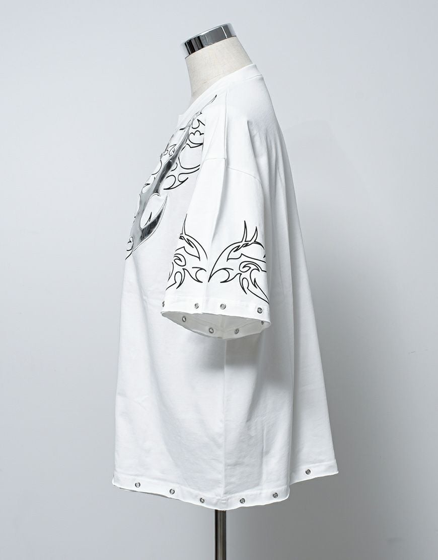 REFLEM【レフレム】チェーン付きアップリケ半袖Tシャツ/全2色