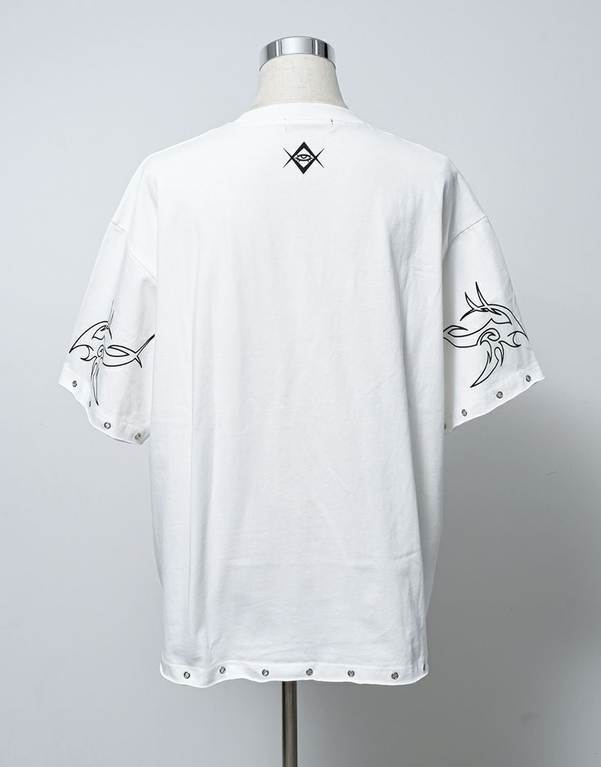 REFLEM【レフレム】チェーン付きアップリケ半袖Tシャツ/全2色