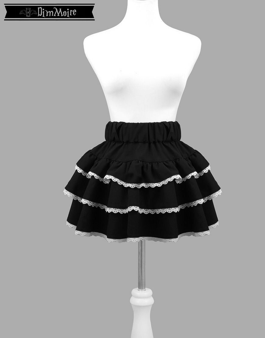 DimMoire【ディムモアール】チャーム付きフリルミニスカート/Black