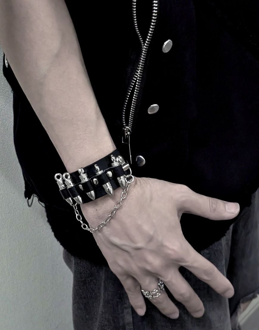 NOVESSEL【ノベセル】弾丸PUレザーブレスレット/全1色