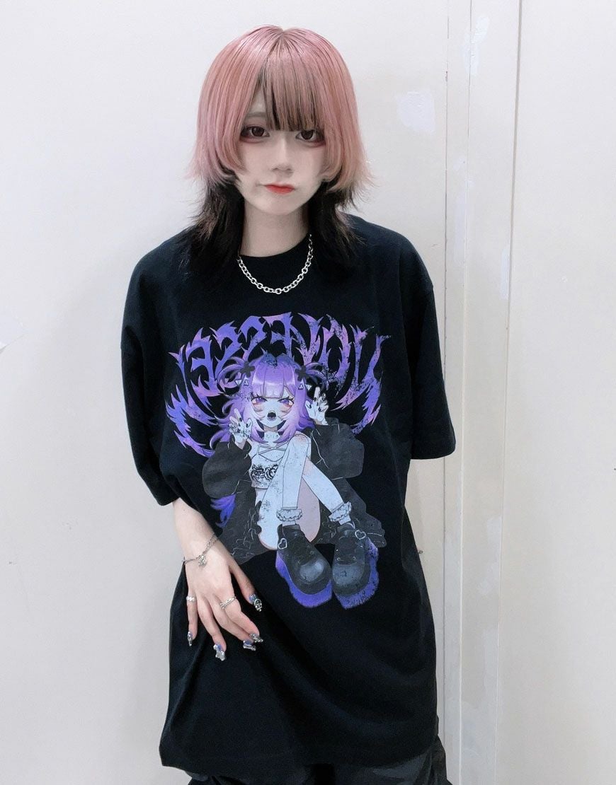 ガラスの人形　カットソー　黒 半袖カットソー | アクロトーキョー。