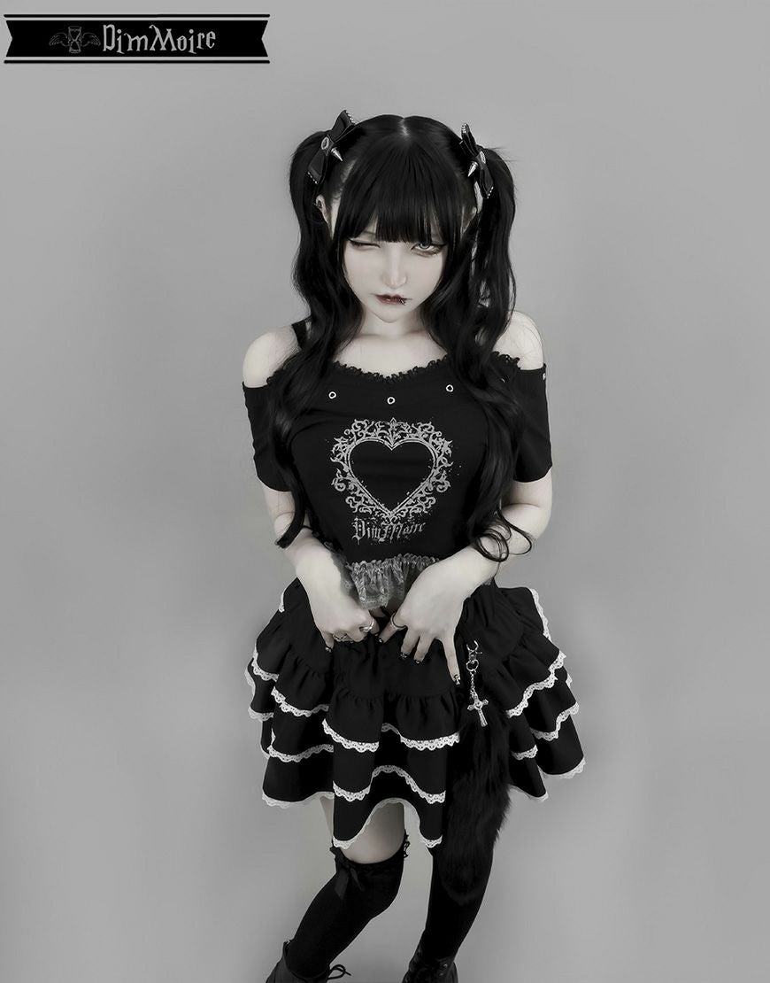 Dim Moire キャミオフショルT【black】 DimMoire【ディムモアール】キャミオフショルT/Black
