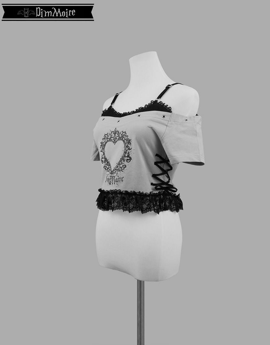 DimMoire【ディムモアール】キャミオフショルT/Gray