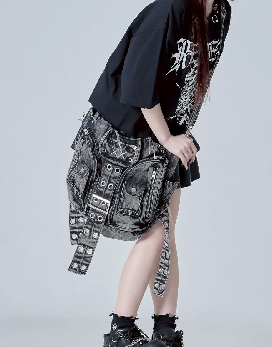 REFLEM【レフレム】加工デニム2WAYショルダーバッグ/全2色