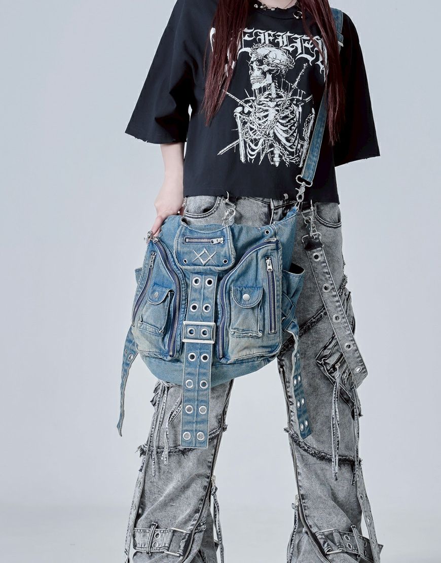 REFLEM【レフレム】加工デニム2WAYショルダーバッグ/全2色