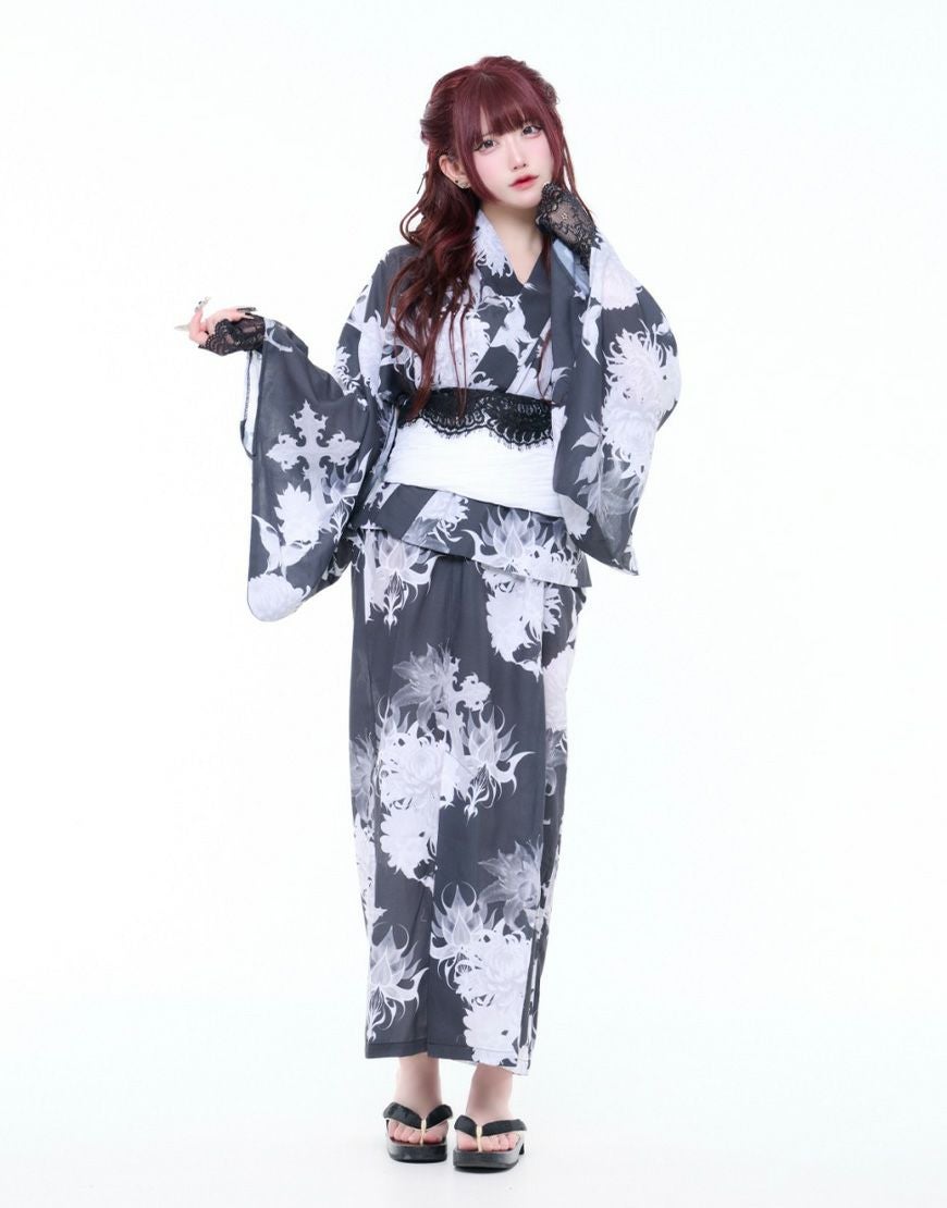 REFLEM【レフレム】2wayセパレート総柄浴衣5点SET(羽織・キャミ