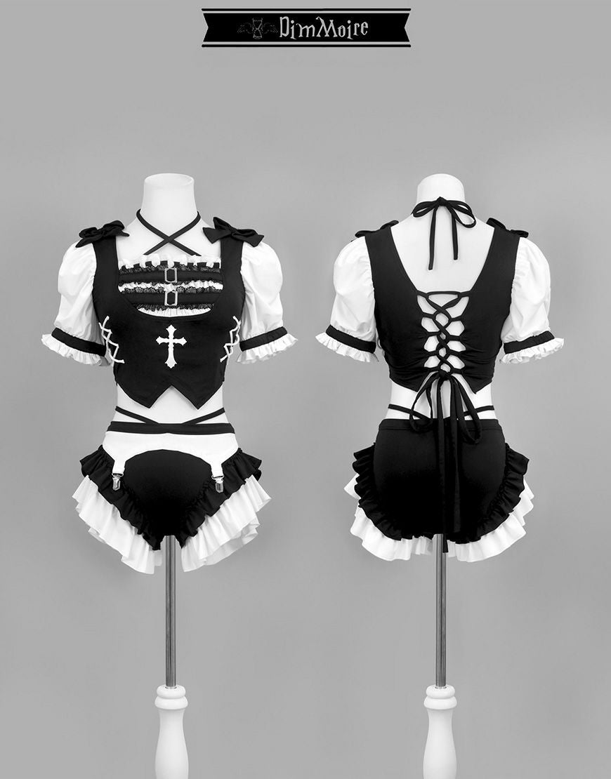 DimMoire【ディムモアール】夢纏うサスペンダースカート/Black