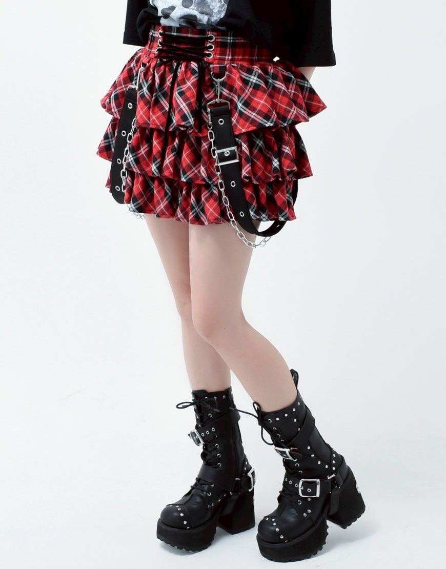 TRAVAS TOKYO【トラバストーキョー】サスペンダー付きケーキスカート/全2色