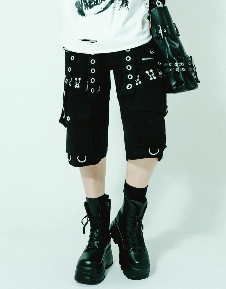 極美品 現行 DustDevil ダスト パンク ハーフパンツ ロック V系 DustDevil【ダストデビル】ダストパンクハーフパンツ/全1色