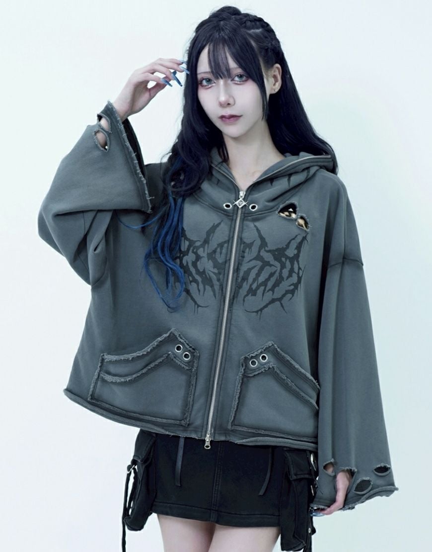 REFLEM【レフレム】2wayクロップドジップパーカー/全3色