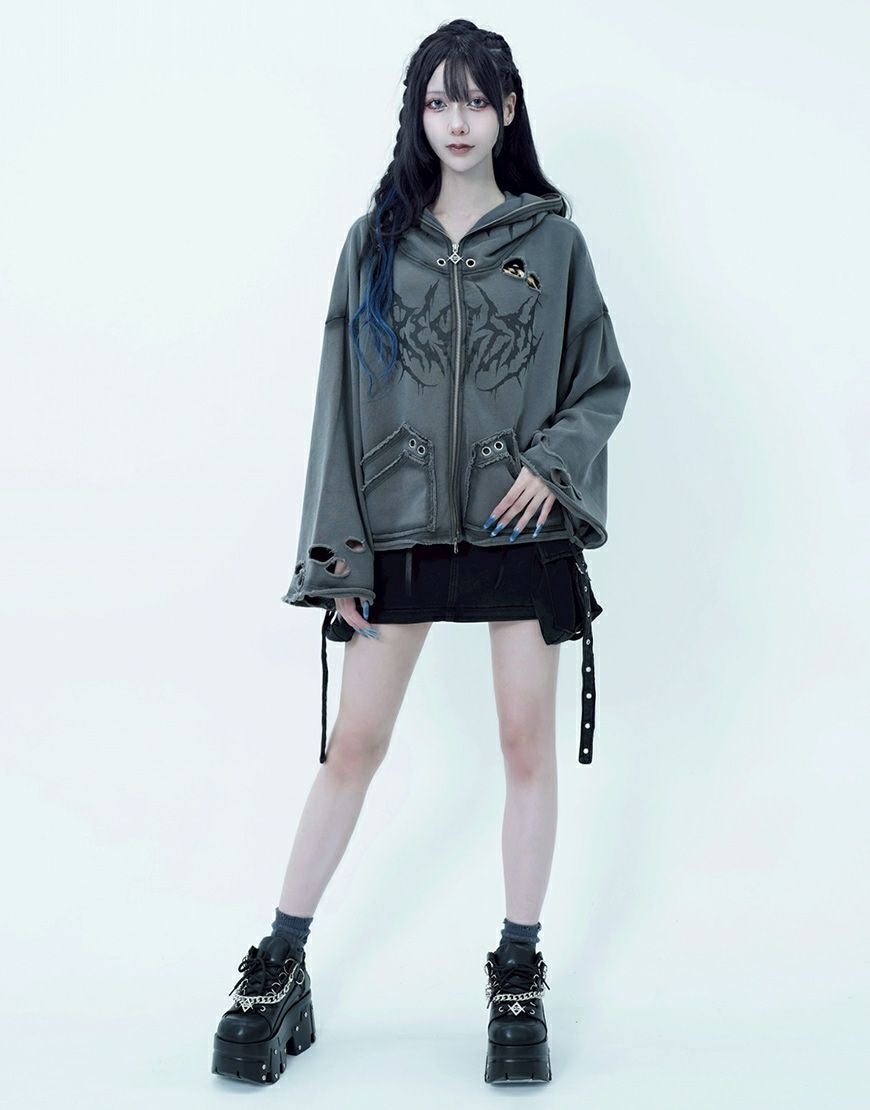 REFLEM【レフレム】2wayクロップドジップパーカー/全3色