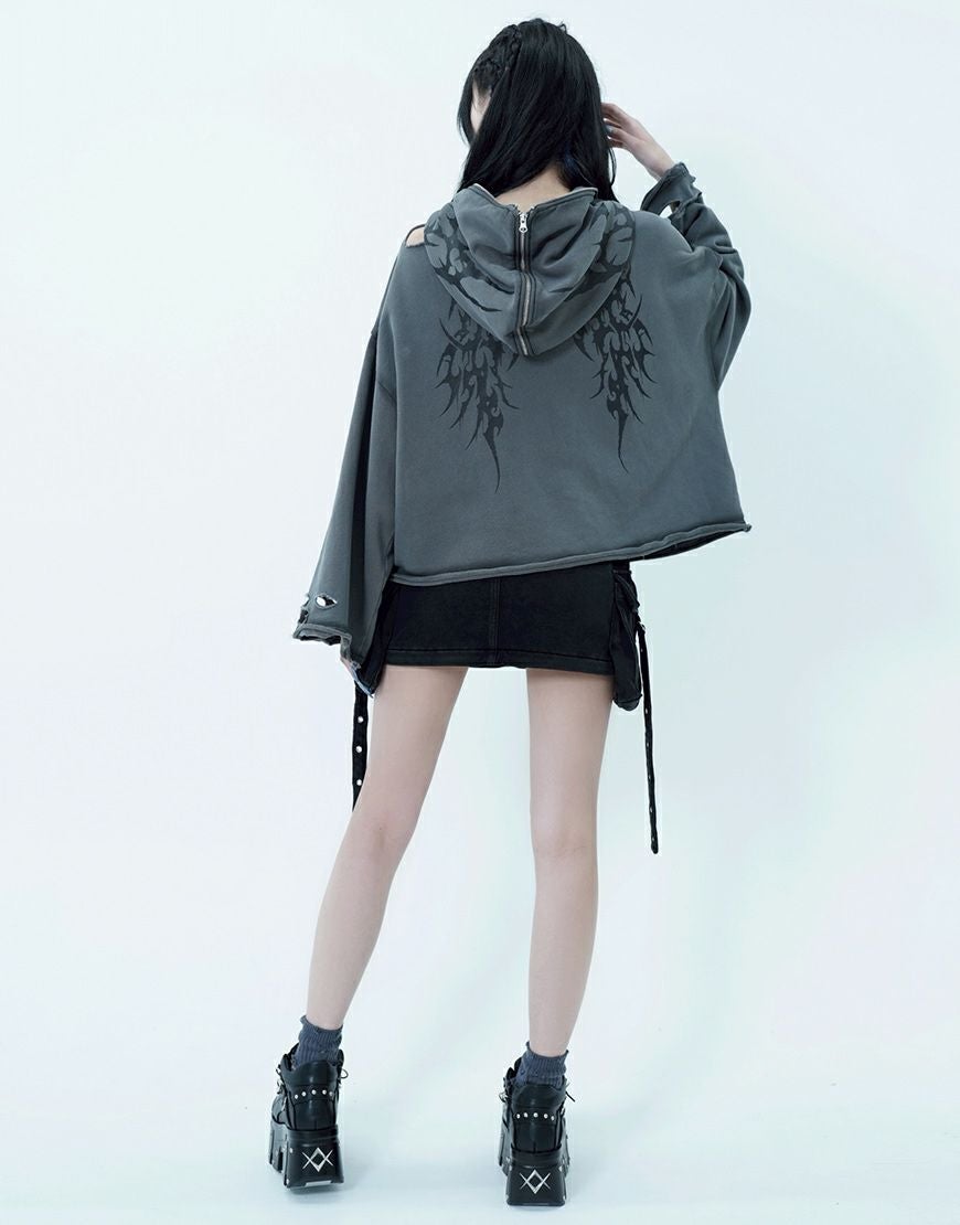 REFLEM【レフレム】2wayクロップドジップパーカー/全3色