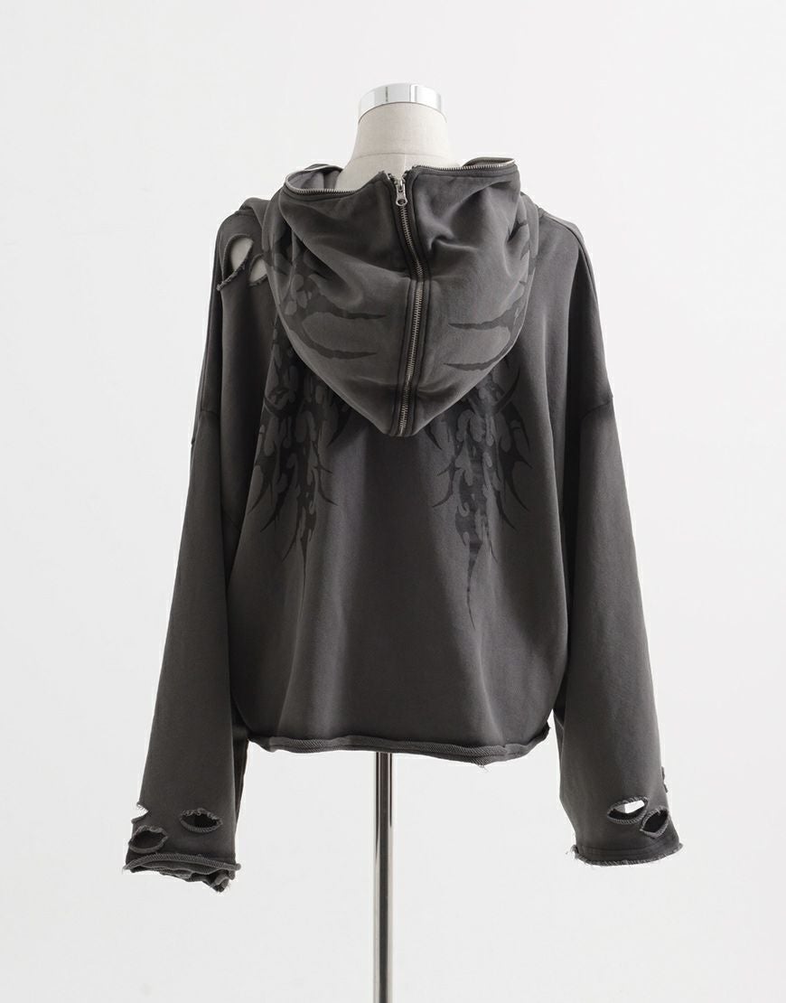 REFLEM【レフレム】2wayクロップドジップパーカー/全3色