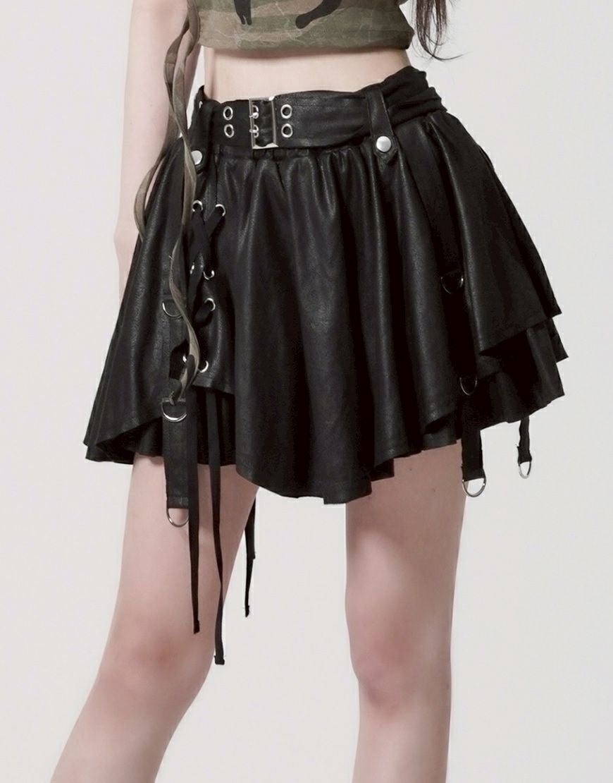 TRAVAS TOKYO【トラバストーキョー】ベルト付きティアードフリル