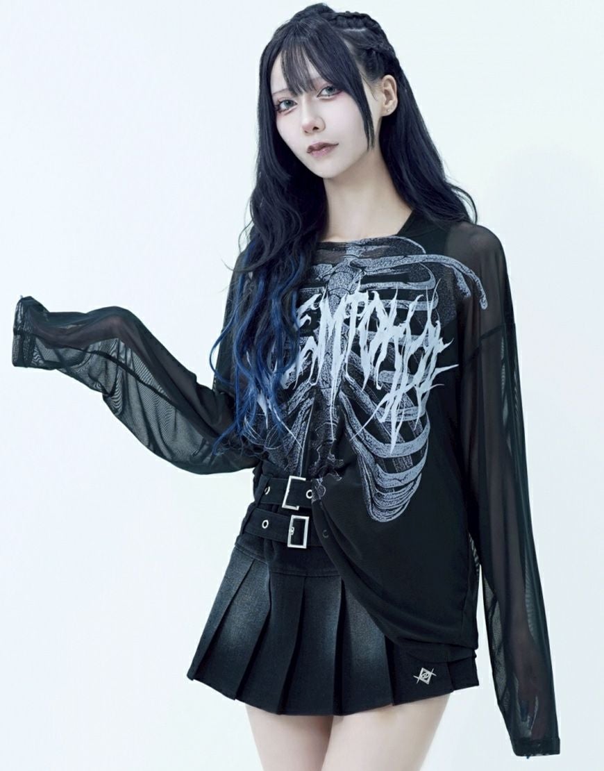 REFLEM【レフレム】シアーメッシュ長袖カットソー＆タンクトップ2P